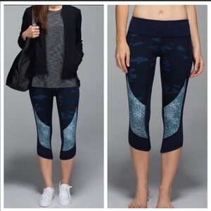 Lululemon Wunder Under Crop Yoga Pants Sashiko